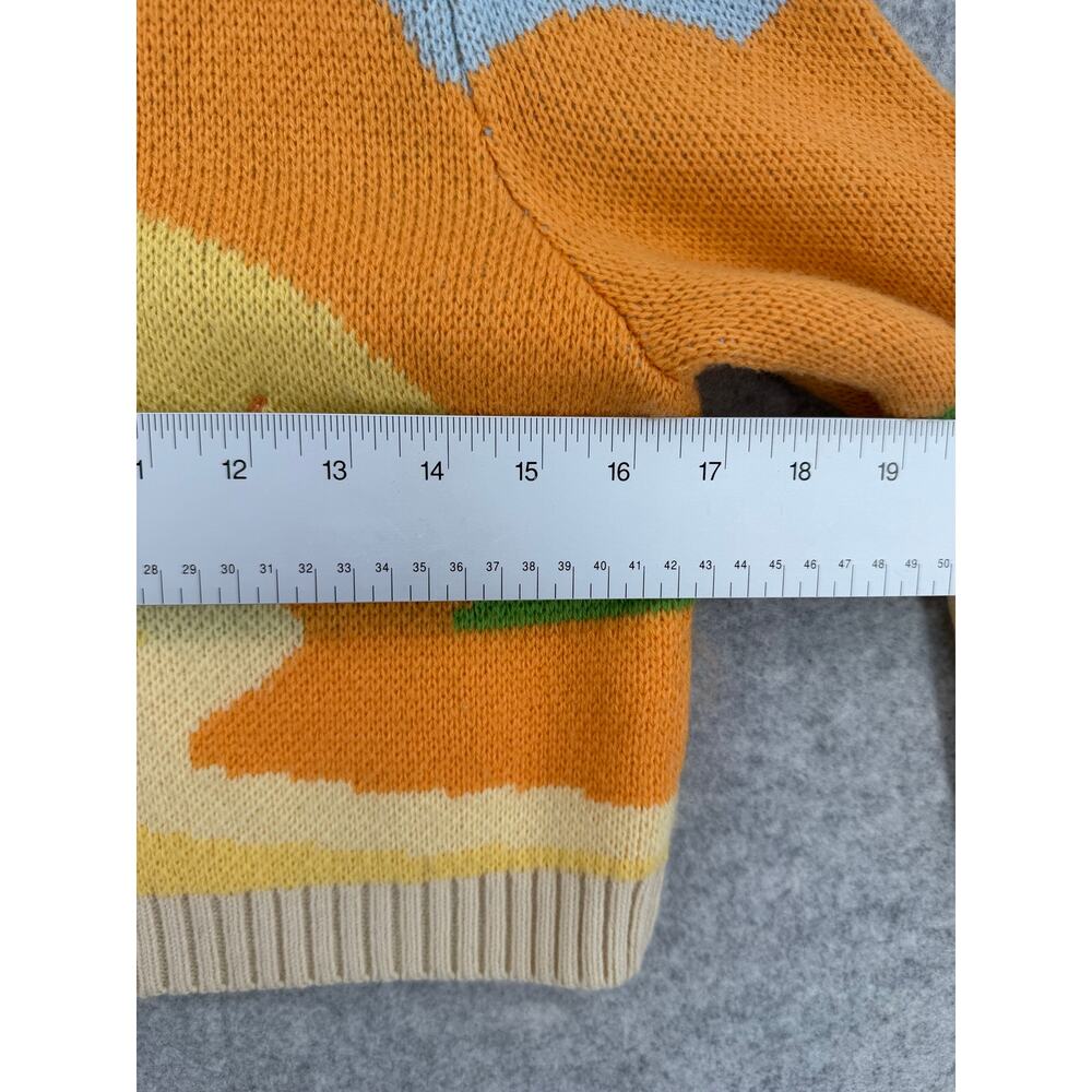 House of Sunny Day Tripper Jacquard Orange/Yellow Cardigan Size US 4 - Picture 13 of 14